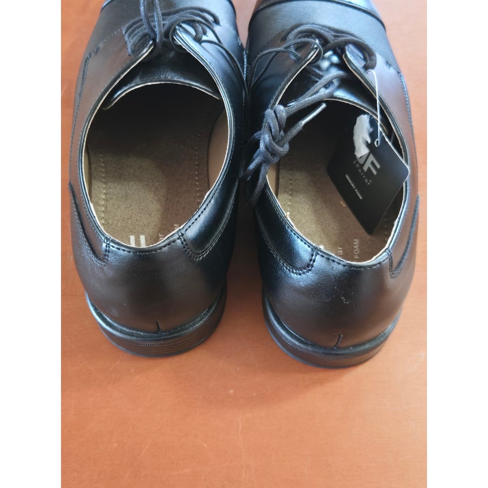 J Ferrar Mens Black Leather Lace Up Oxford Dress Shoes Memory Foam Size 9 Wide - Picture 7 of 8